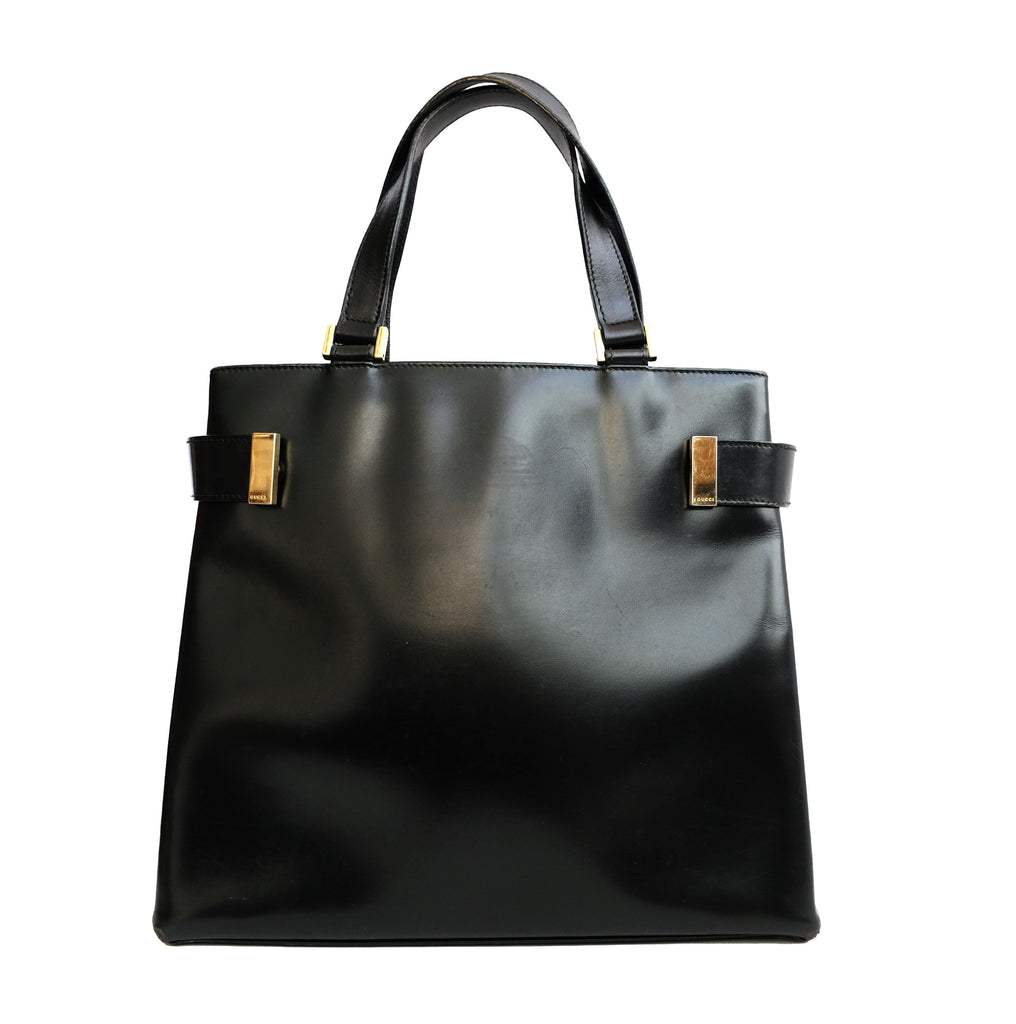 Gucci Vintage Handbag in Black Leather with Detachable Shoulder Strap#N ...