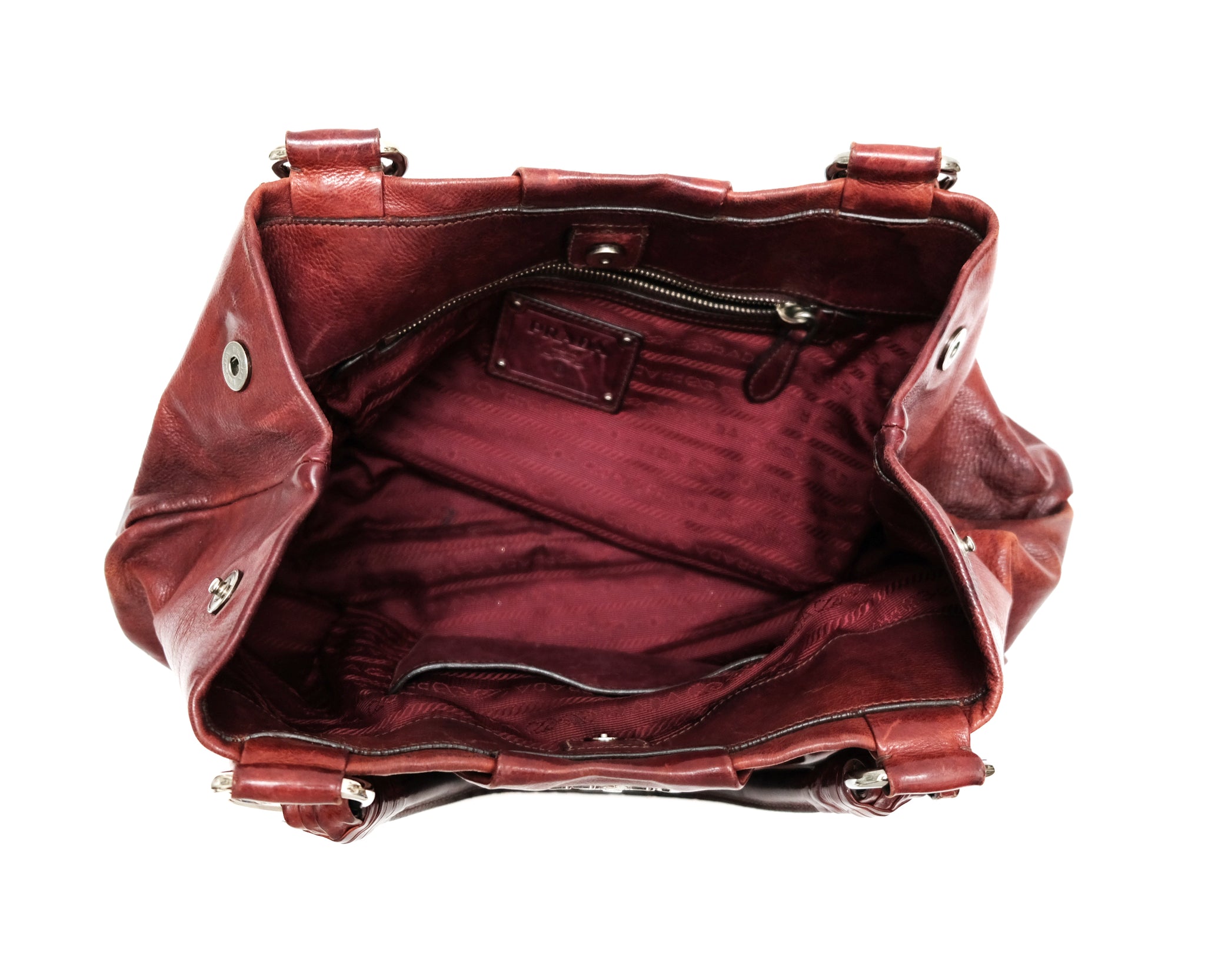 Prada Handbag in Oxblood Leather, Medium – Menage Modern Vintage