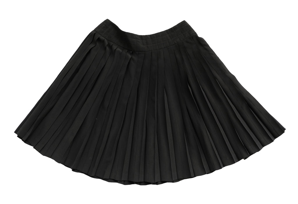 Chanel Pleated Skirt in Black Silk, UK14-16 – Menage Modern Vintage