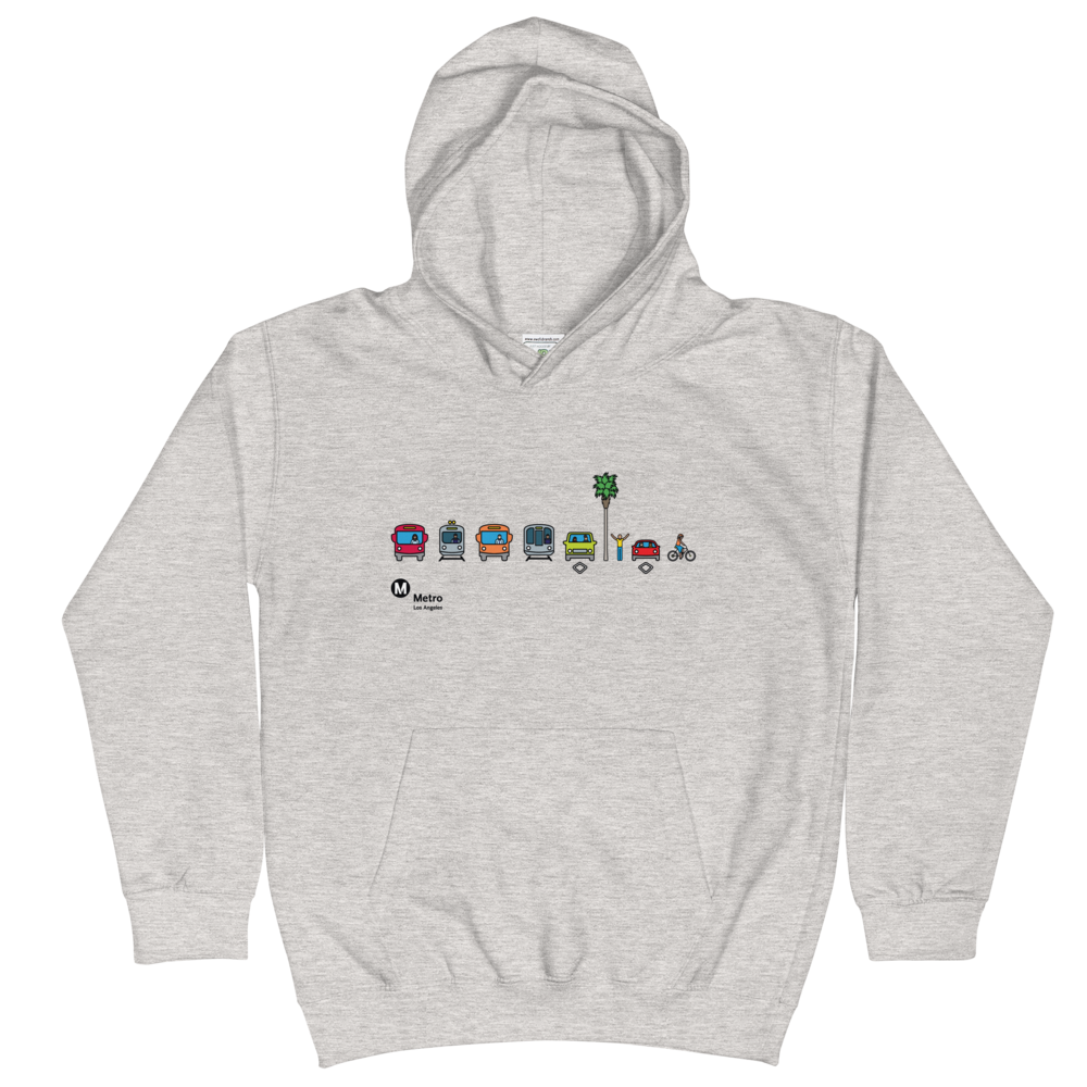 Cotton LOS ANGELES Graphic Pocket Hoodie In WHITE