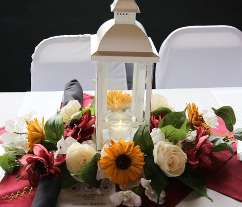 Sunflower Lantern Centerpiece - Sola Wood Flowers