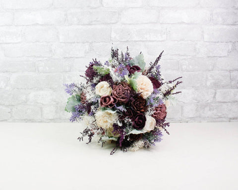 Purple Wedding Bouquet - Sola Wood Flowers