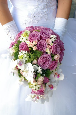 cascading bouquet Sola wood flowers bridal bouquet