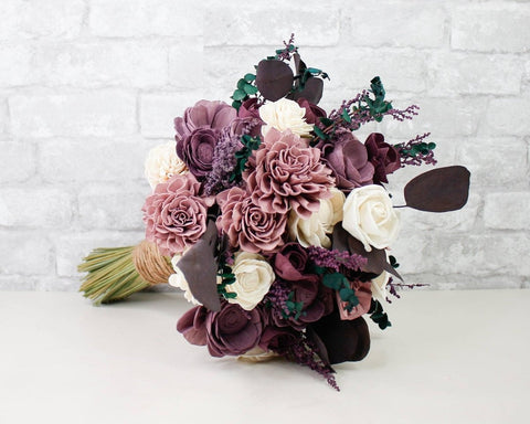 Purple Wedding Bouquet - Sola Wood Flowers