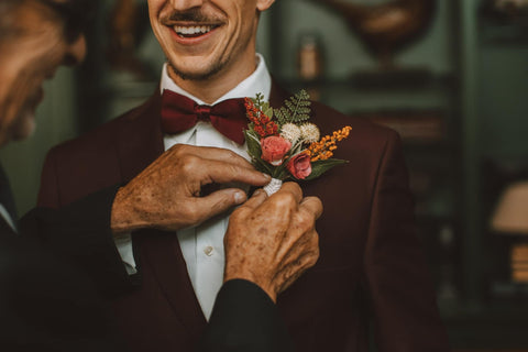 Boutonniere for Fall Wedding - Sola Wood Flowers