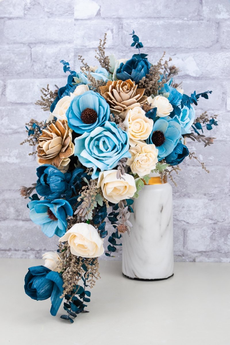 Image of Hint Of Sapphire Cascade Bouquet Kit