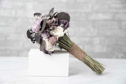 Burgundy Blush Pink Ivory Sola Wood Budget Wedding Bouquet Set, sola f –  SolaFlowerStore