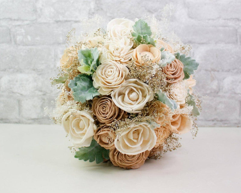 Nearly Nude Bridal Bouquet – Sola Wood Flowers