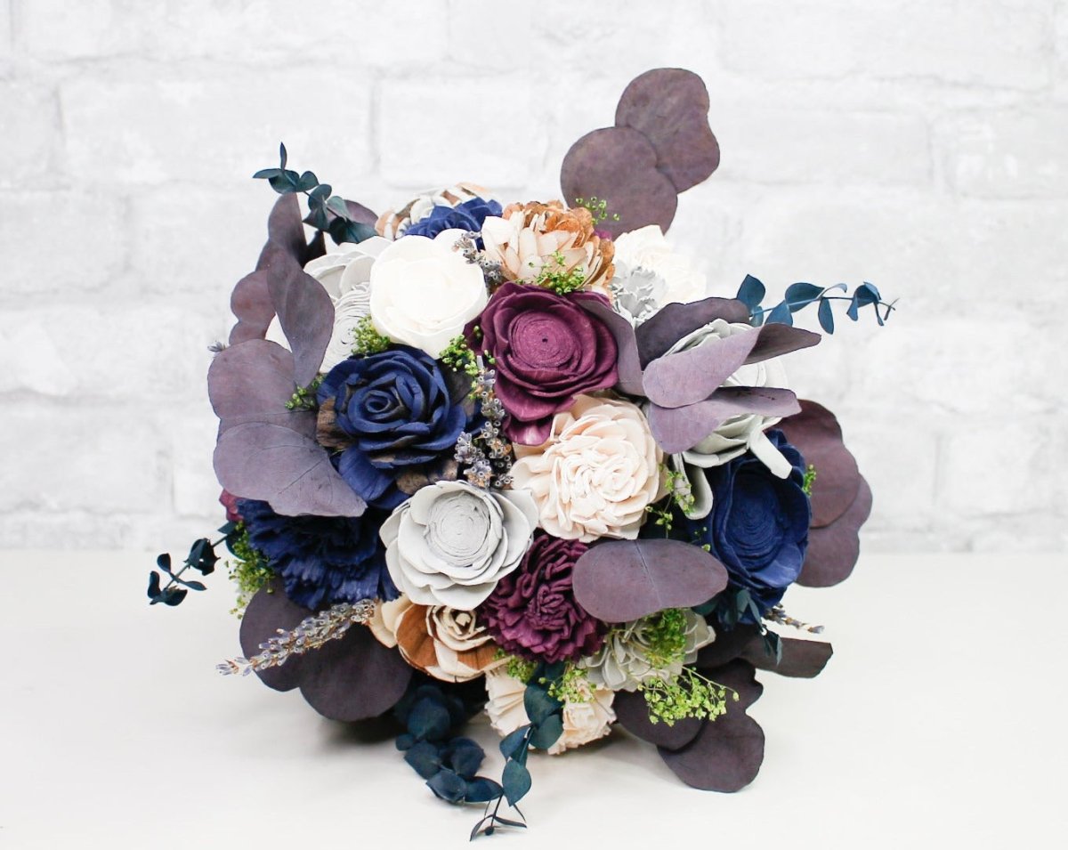 Navy and Wine Bouquet Kit, DIY Wedding Flowers