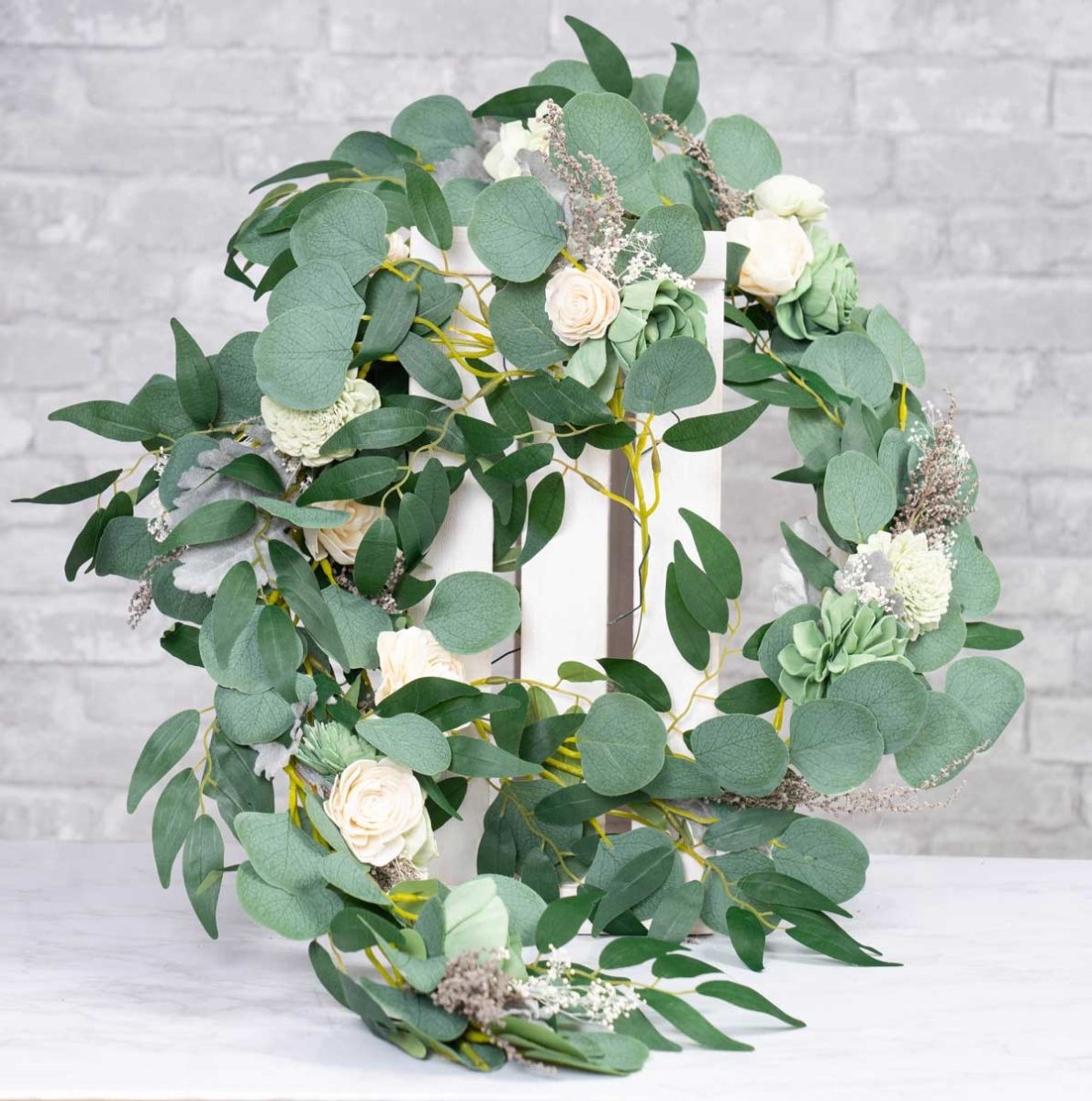 Silver Sage Wreath (Small) – Sola Wood Flowers