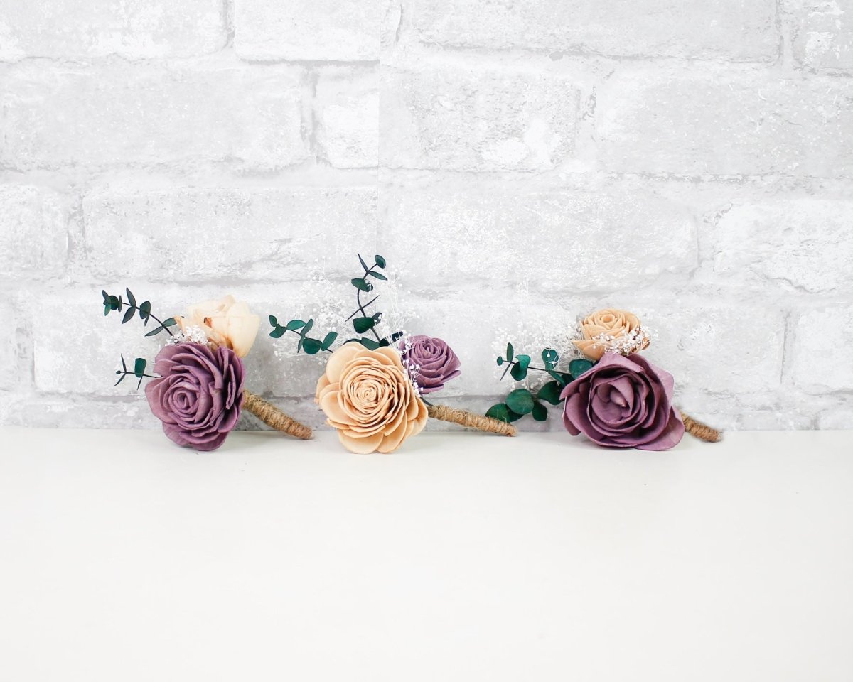 Bejeweled Boutonniere (Set of 3) – Sola Wood Flowers