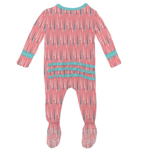 Snowball Multi Stripe Print Muffin Ruffle Footie — The Pure