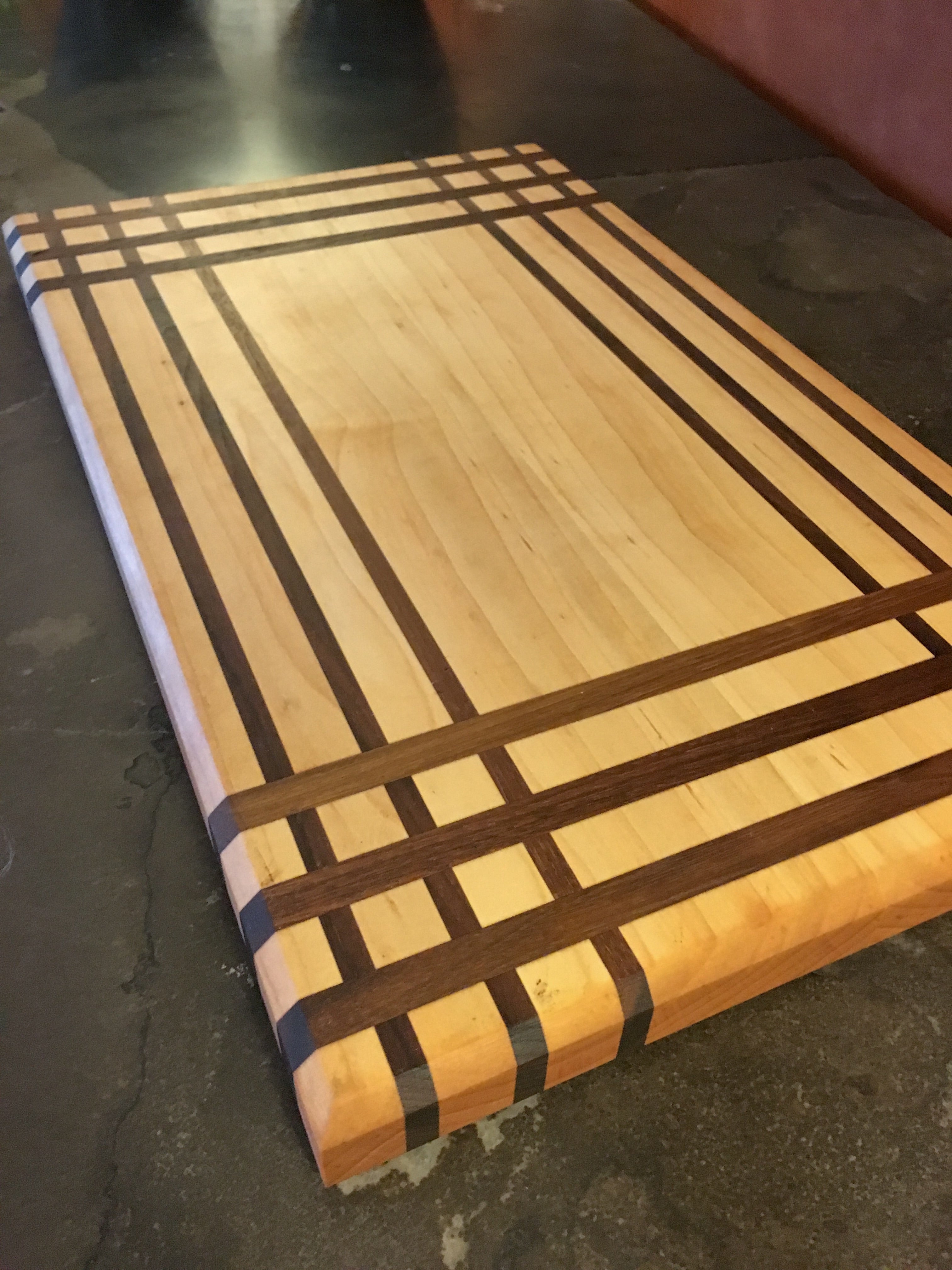 Maple and Walnut Edge Grain Cutting Board SD Wood Designs
