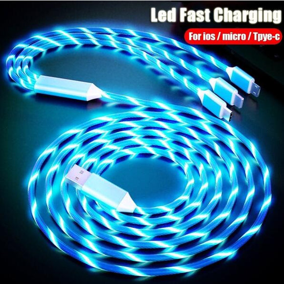 glowing led phone charger