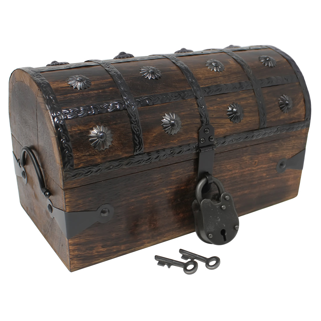 Pirate Treasure Chest with Gold Coins/Gems and Pirate Map – Nautical Cove