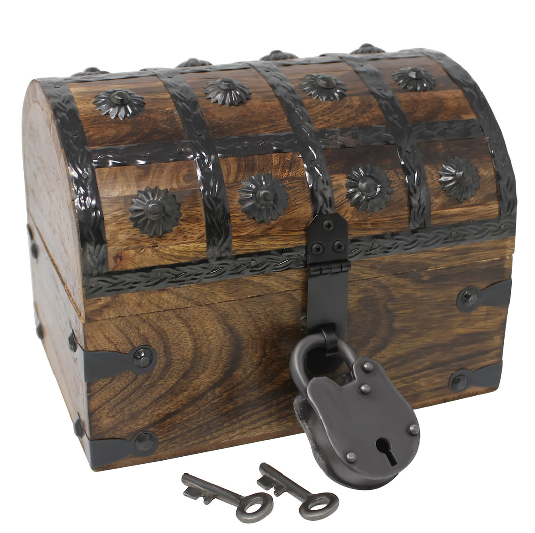 Pirate Treasure Chest With Lock And Skeleton Key Small Nautical Cove