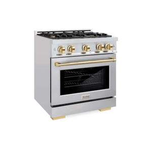 ZLINE 30" Select Gas Range Convection Gas Oven Stainless Steel Gold HGRZ-30-G - Farmhouse Kitchen and Bath