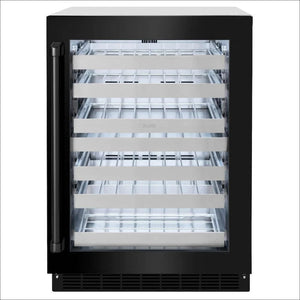 ZLINE 24" Touchstone Dual Zone 44 Bottle Wine Cooler Black Stainless Steel Glass Door RWDO-BS-24 - Farmhouse Kitchen and Bath