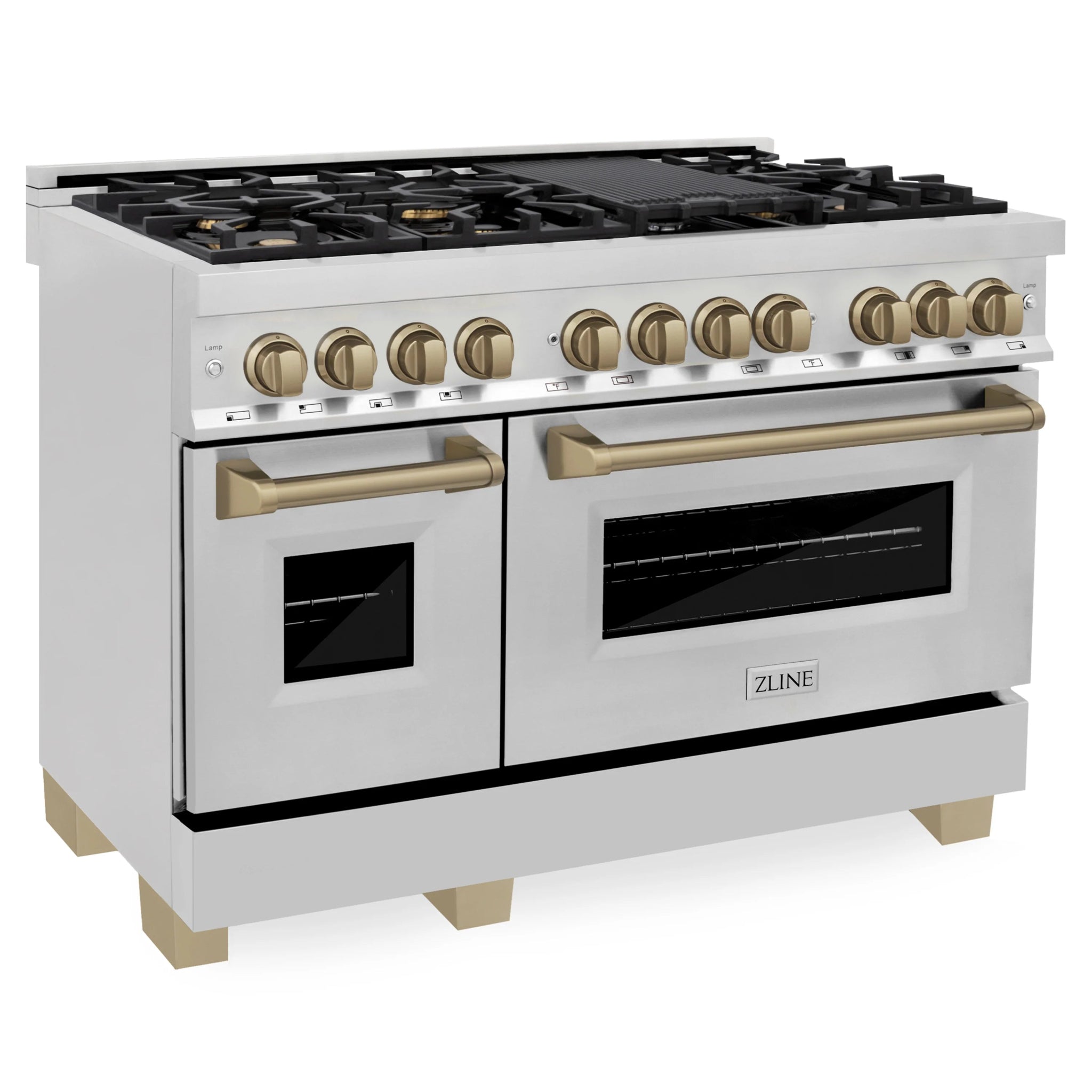 ZLINE 48" Autograph Dual Fuel Range, Stainless Steel, RAZ-48-CB - Farmhouse Kitchen and Bath product image