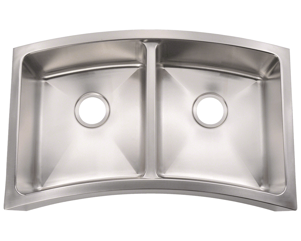 Solera 33 Curved Double Bowl Apron Stainless Steel Kitchen Sink S404   01.1000 2048x@2x 