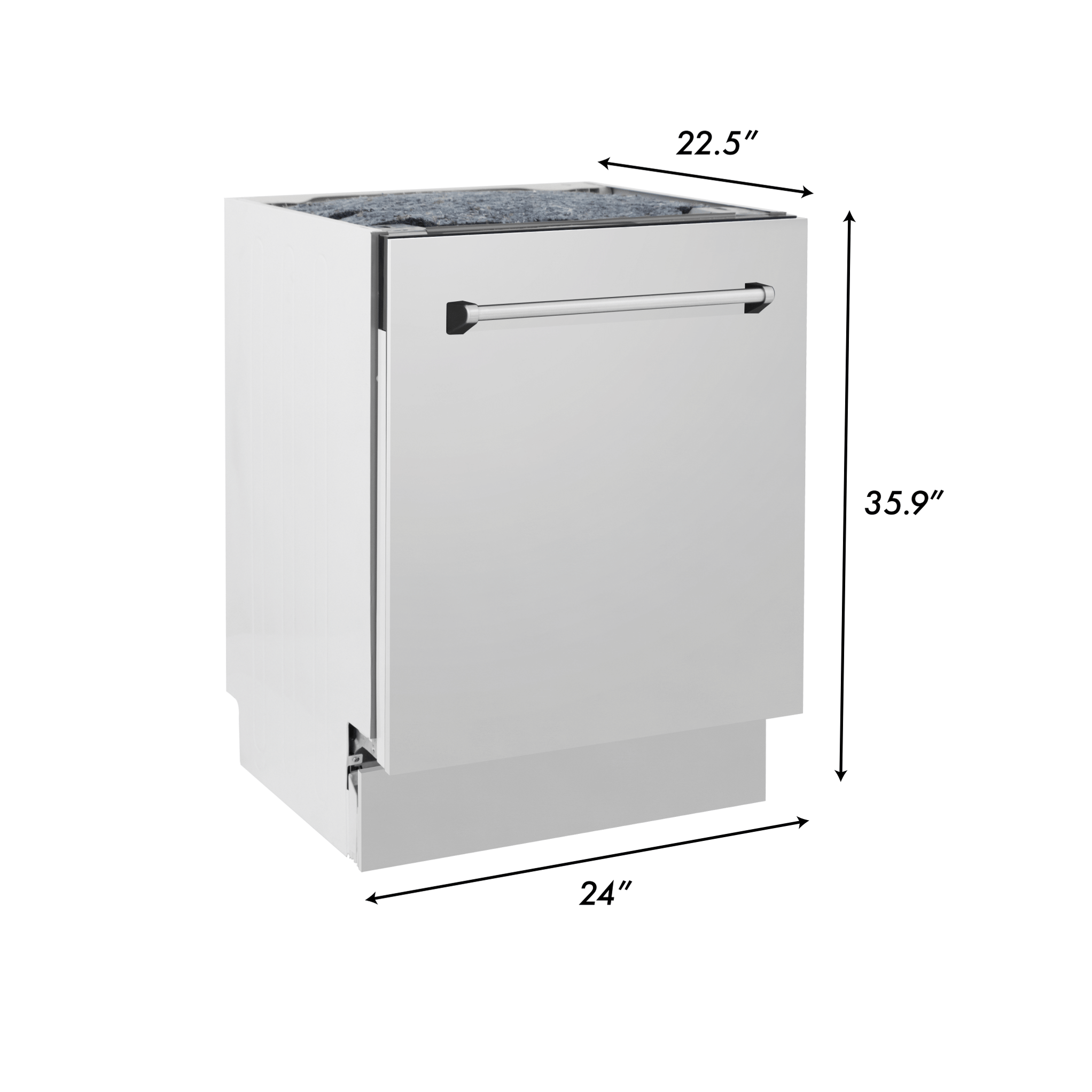 ZLINE 24" Dishwasher in Custom Panel Ready, Stainless Tub, DWV30424