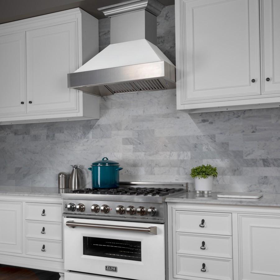 36 Colored Range Hood Shell In White Matte