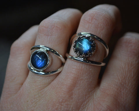 labradorite rings, sterling labradorite rings, silver labradorite rings