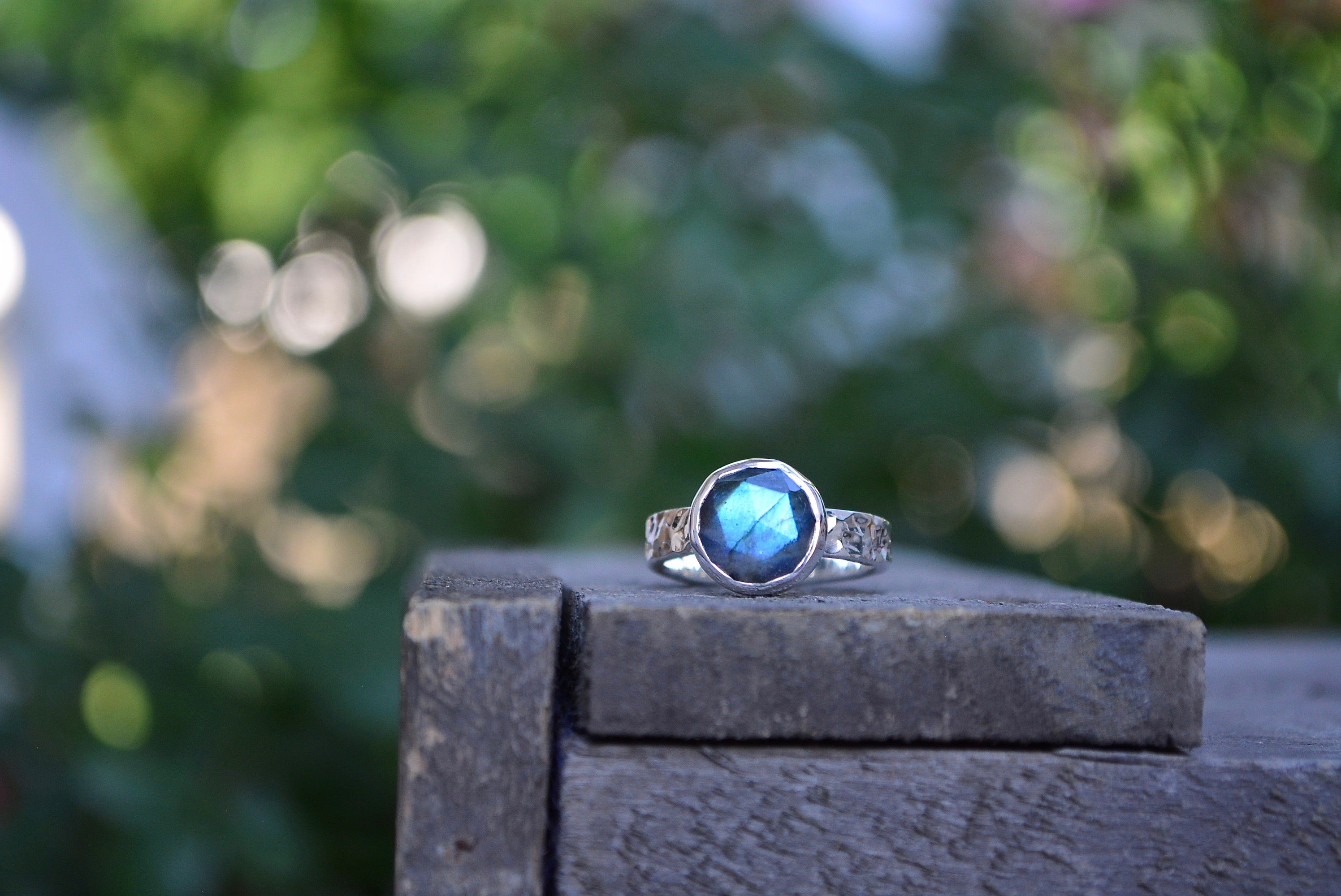 Labradorite Rose Cut Ring