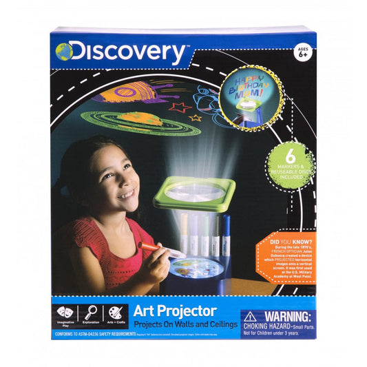 Discovery Kids Art Tracing Projector Light Stencils, with Integrated  Storage Caddy And 12 Color Markers, 37-pieces 