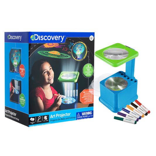  Discovery Kids Art Tracing Projector Kit for Kids, 32 Stencils  and 12 Markers Included, Easy Portable Learn to Draw Sketch Machine : Toys  & Games