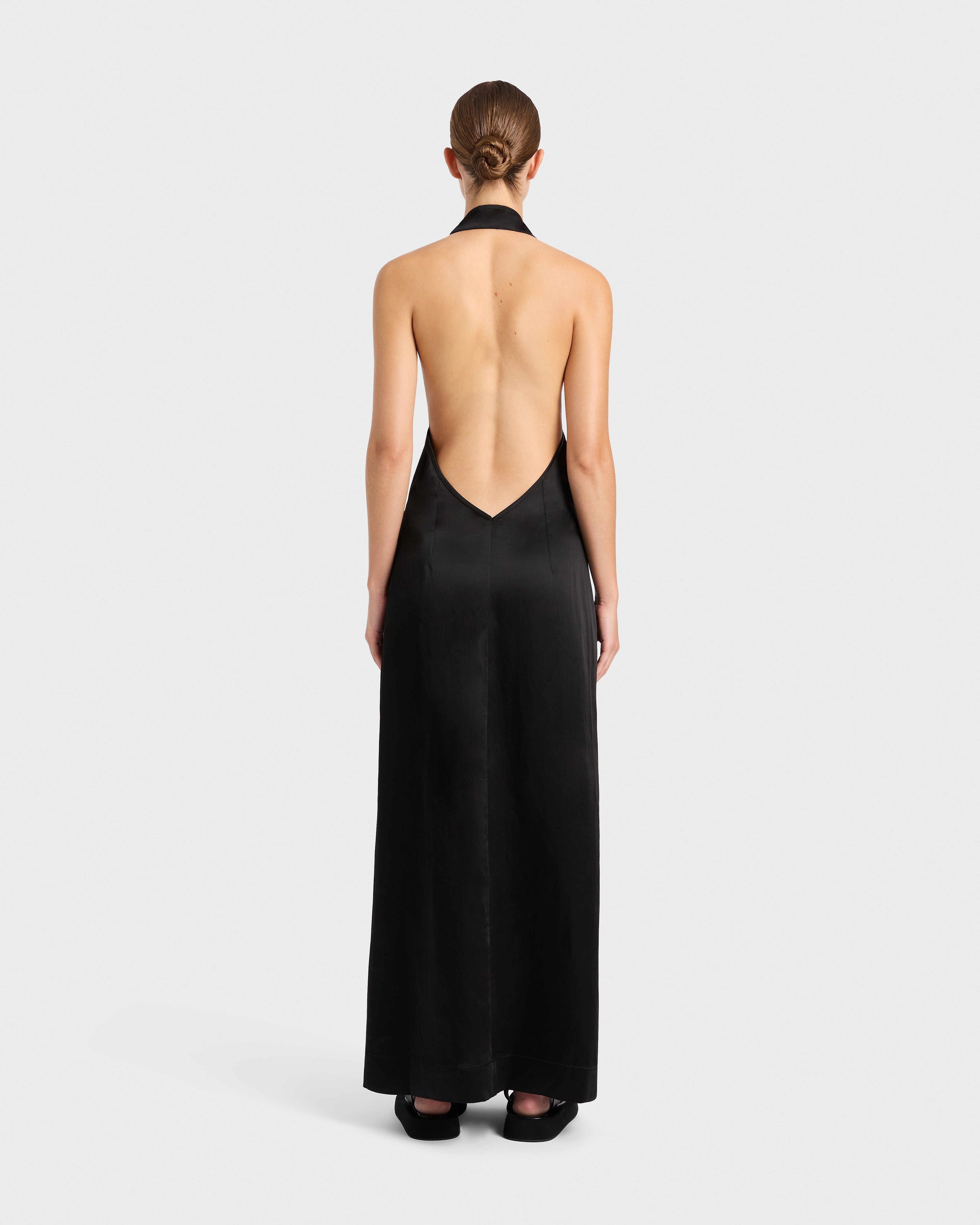 Faro Halter Maxi Dress - Black