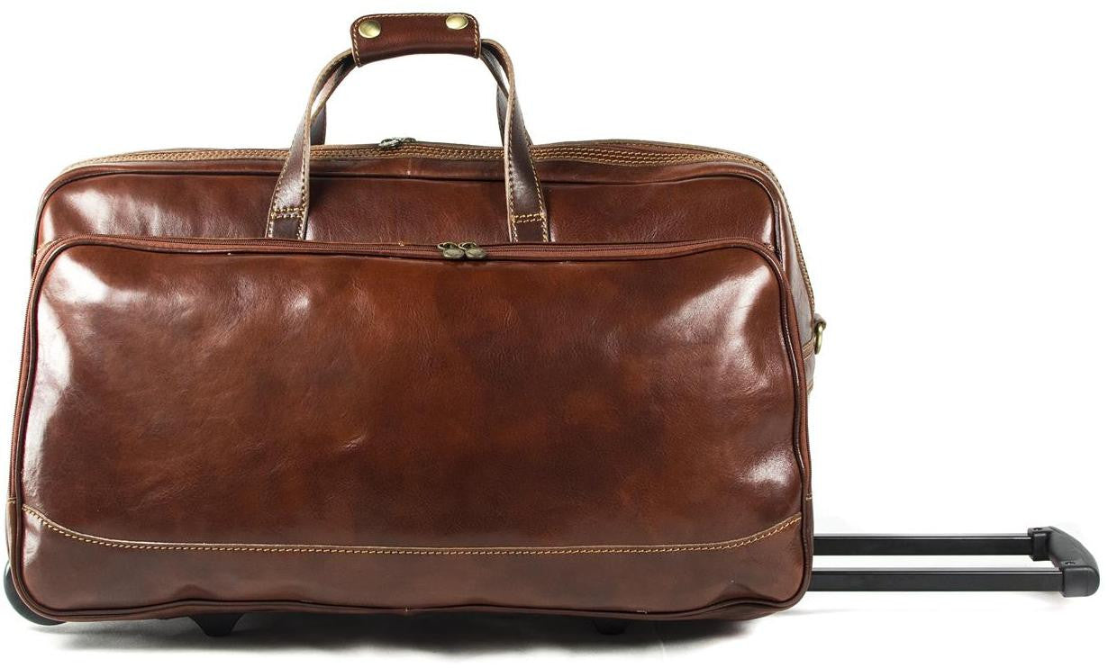 leather wheeled holdall