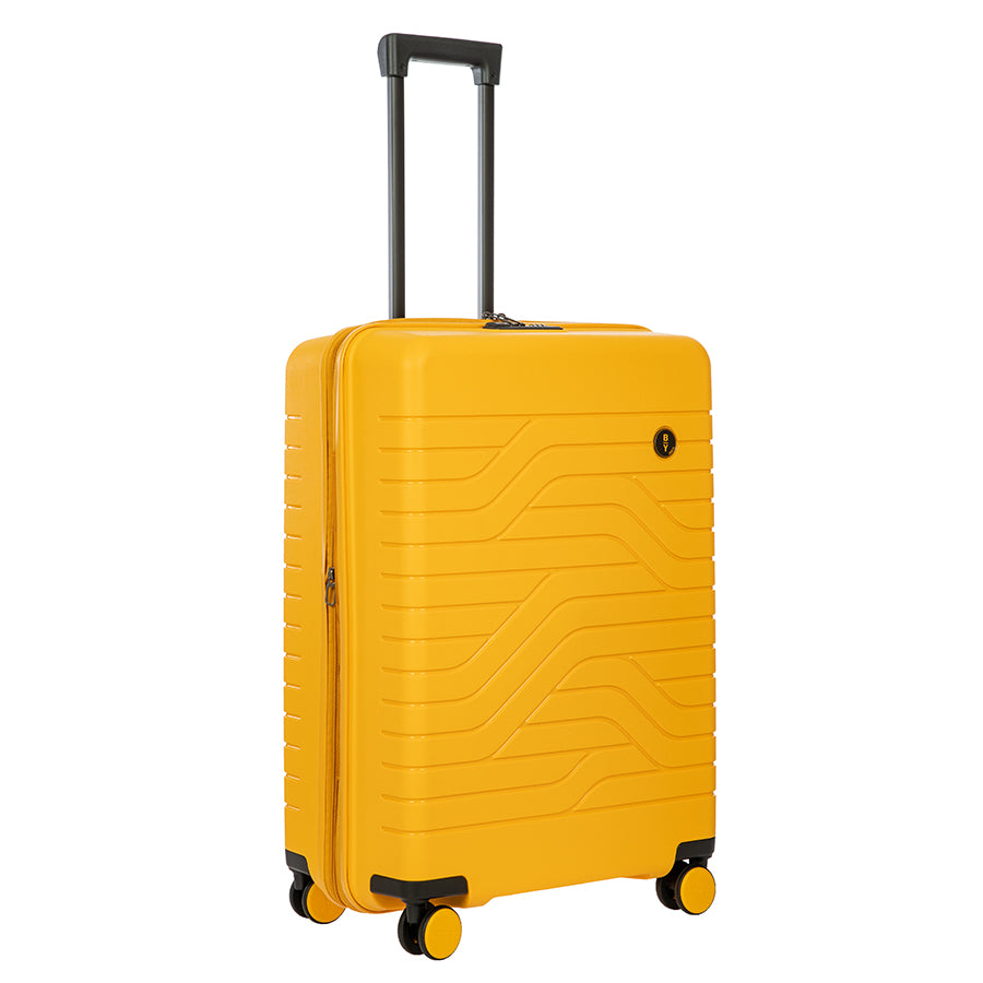 yellow 4 wheel suitcase