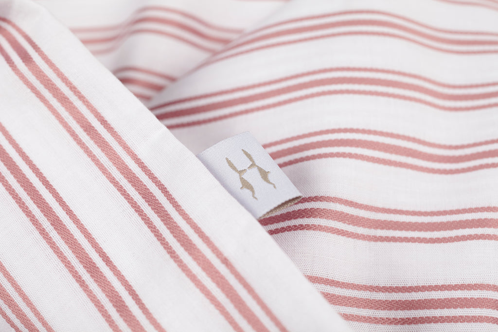 Ticking Stripe Rose Pink Duvet Cover Harriet Hare