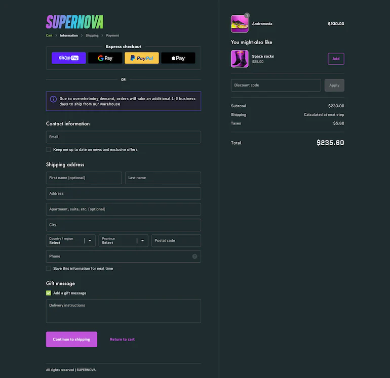 Checkout Extensibility Shopify Plus by OHDIGITAL