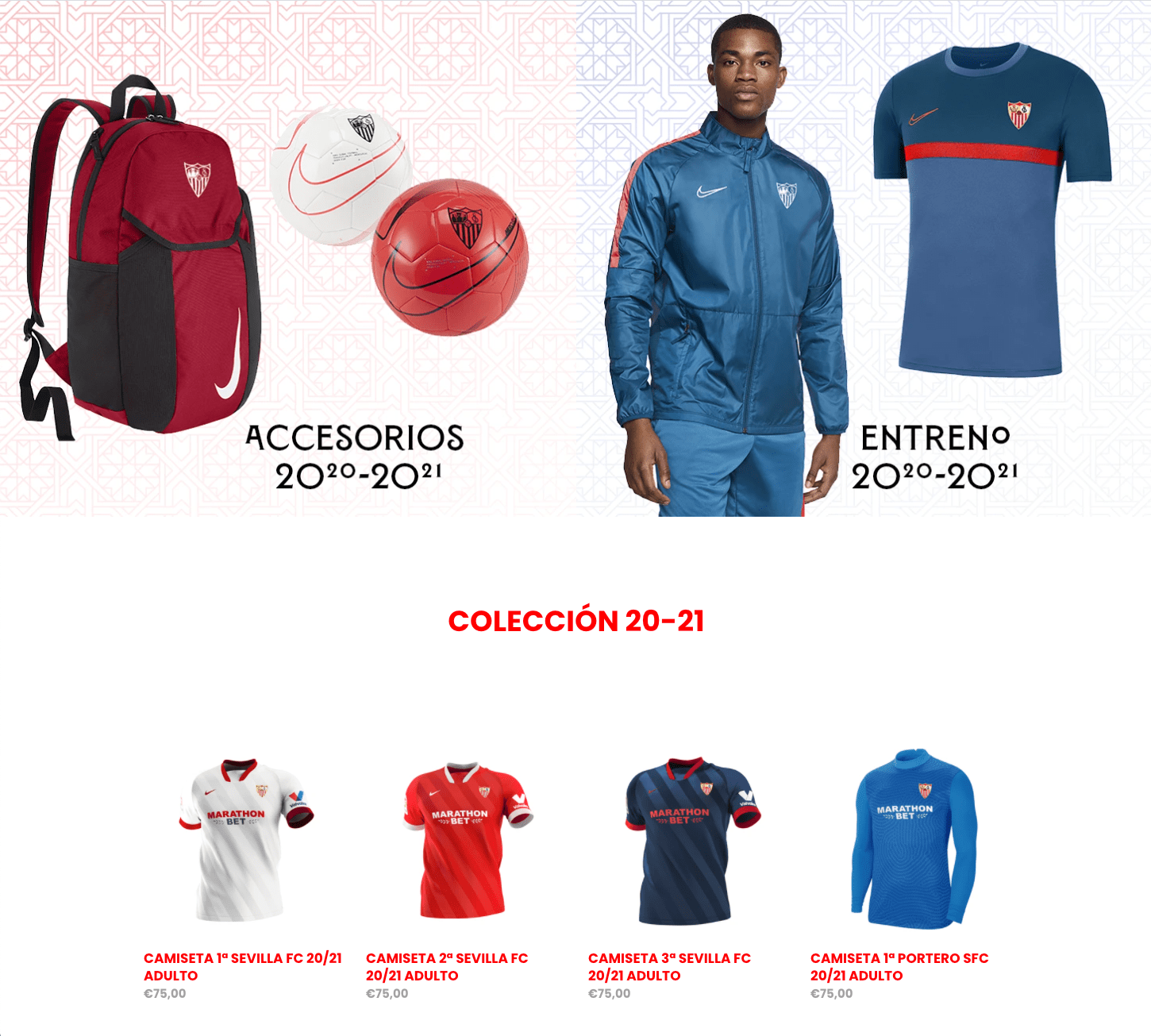 Tienda Online Shopify Sevilla FC