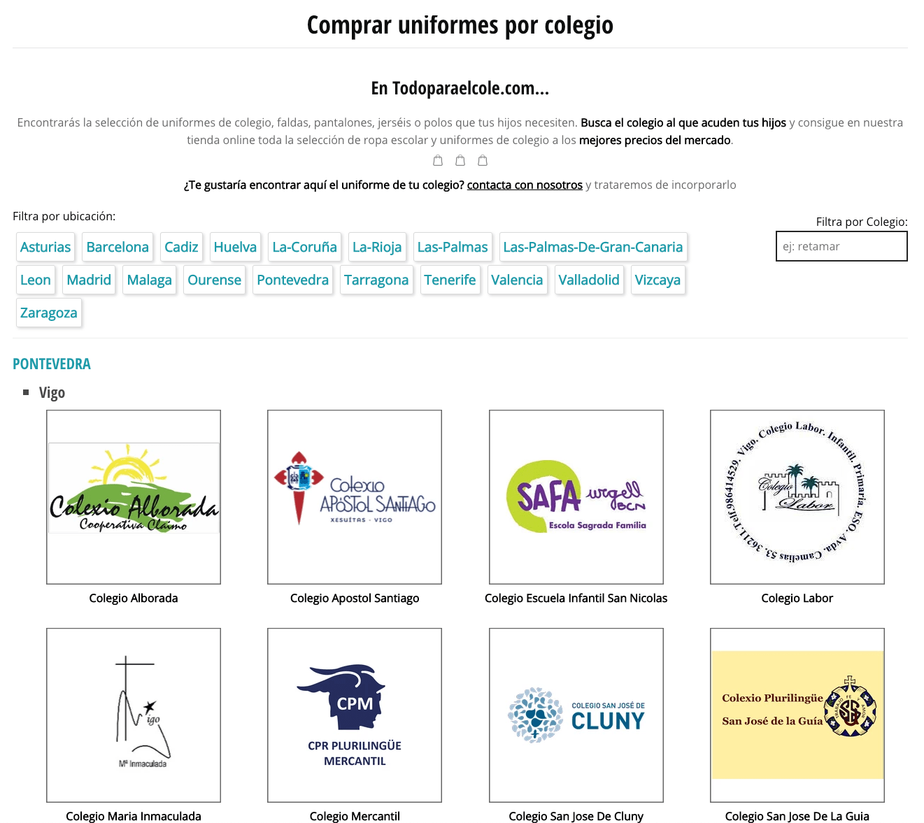 Tienda Online Shopify Uniformes de Colegio by OHDIGITAL