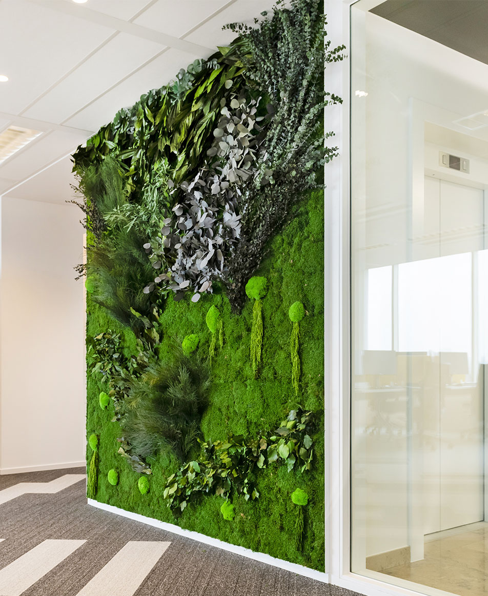 Indoor Green Wall Singapore  Moss Artificial Plants Leaves