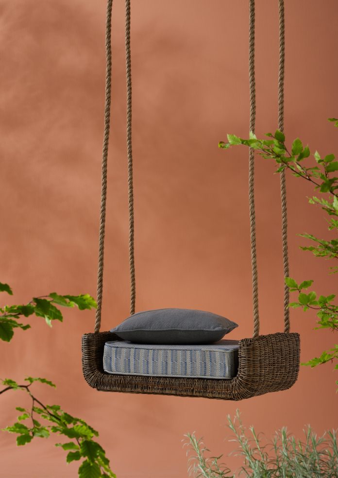 swing with plants on the side