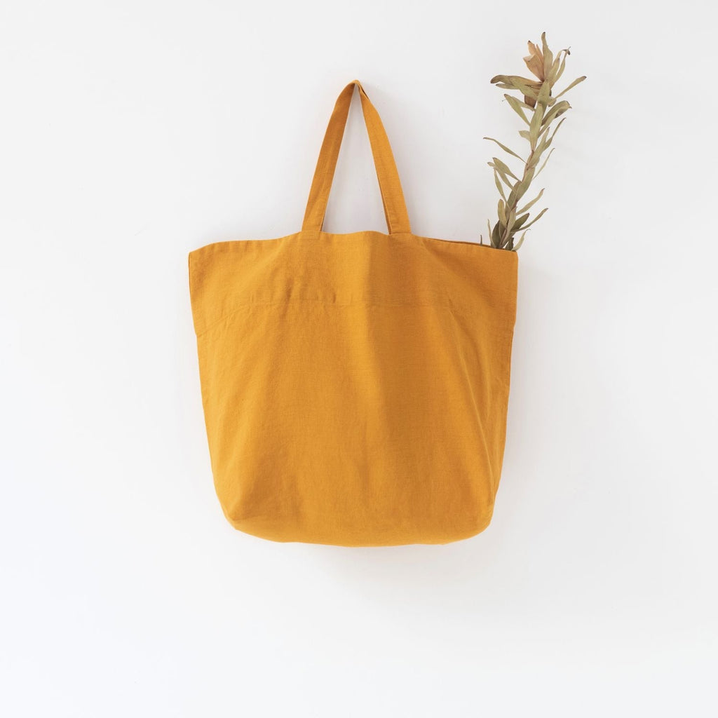 Mustard Large Linen Bag - Chemical free home