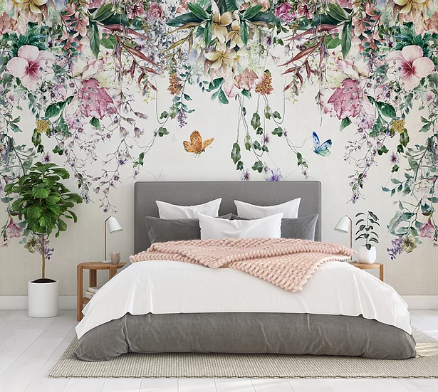 Vine Haven Mural Wallpaper: Flower Wallpaper | Forest Homes