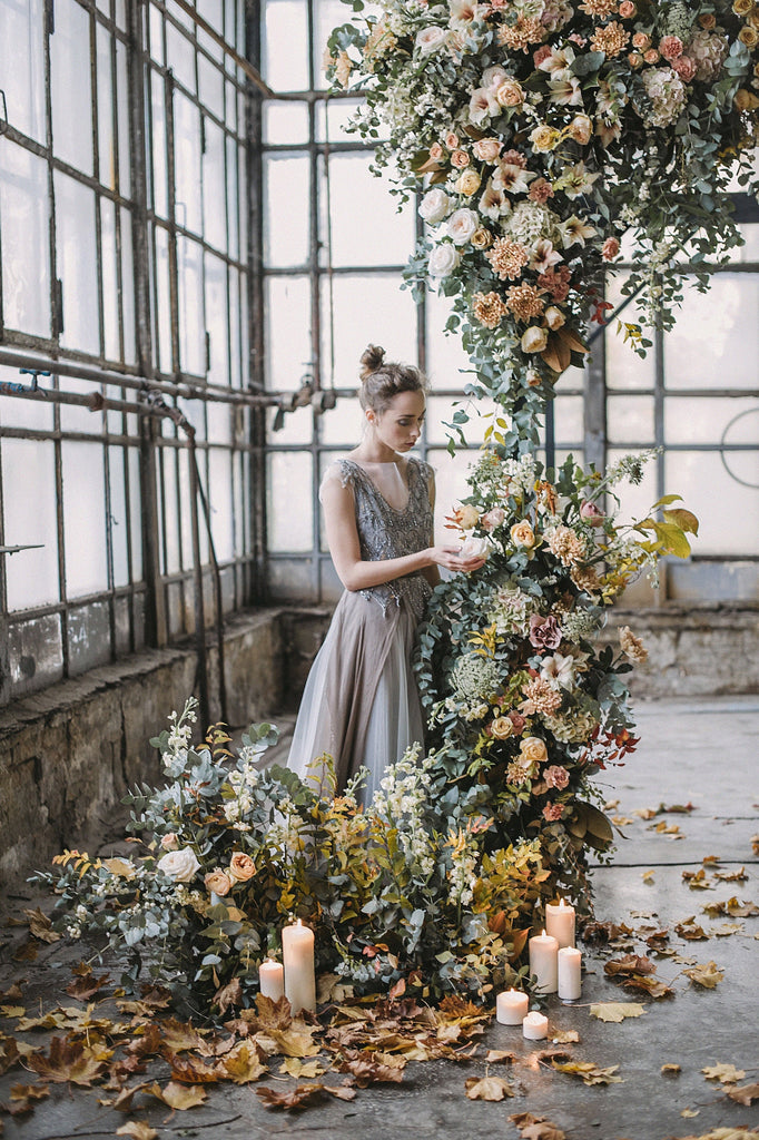 Dried Flowers Neutral and White Arrangement, Airy Dry Real Floral