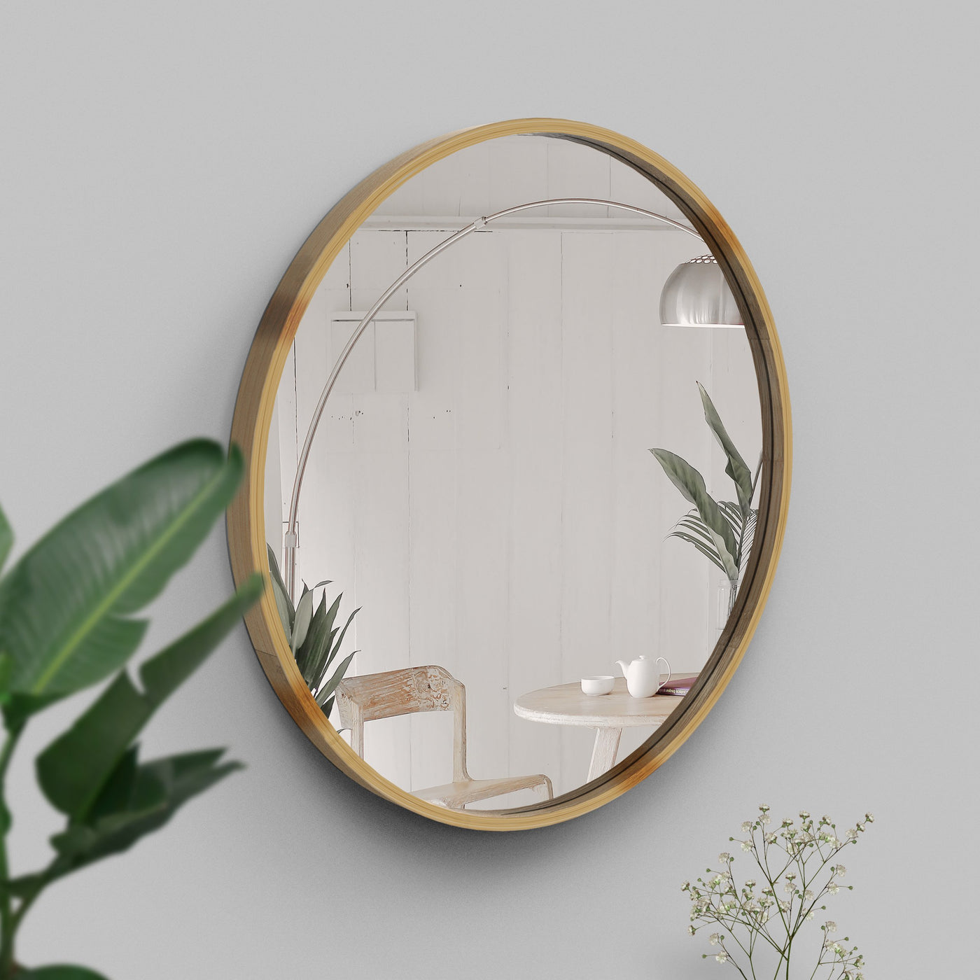 Mira Round Bamboo Mirror | Forest Homes