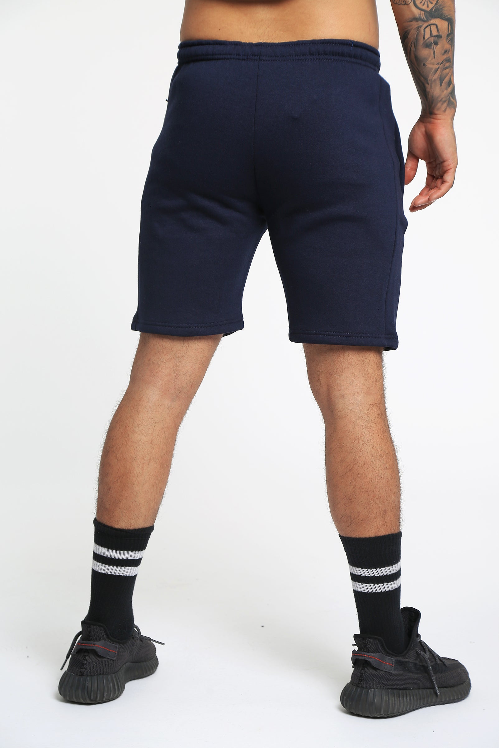 navy blue jogger shorts