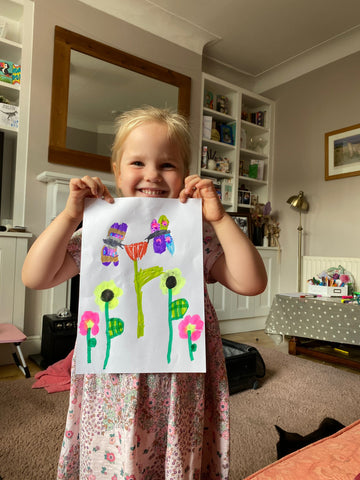 Bo Martin with her colour me happy drawing