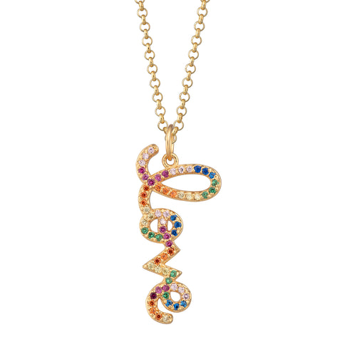 Rainbow LOVE necklace by Scream Pretty