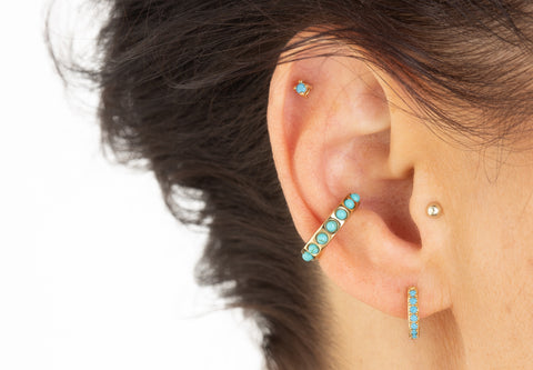 Turquoise curated ear