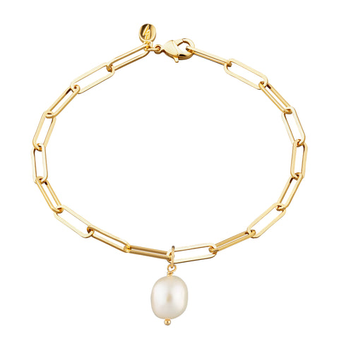 Baroque Pearl Long Link Bracelet