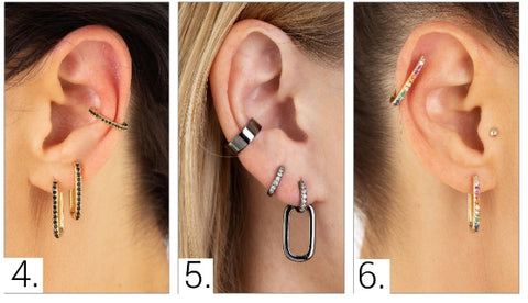 Möglichkeiten, mehrere Ohrringe zu tragen