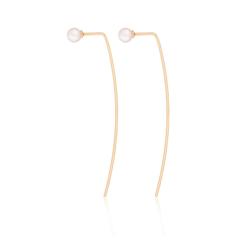Freshwater Pearl Bar Threader Earrings
